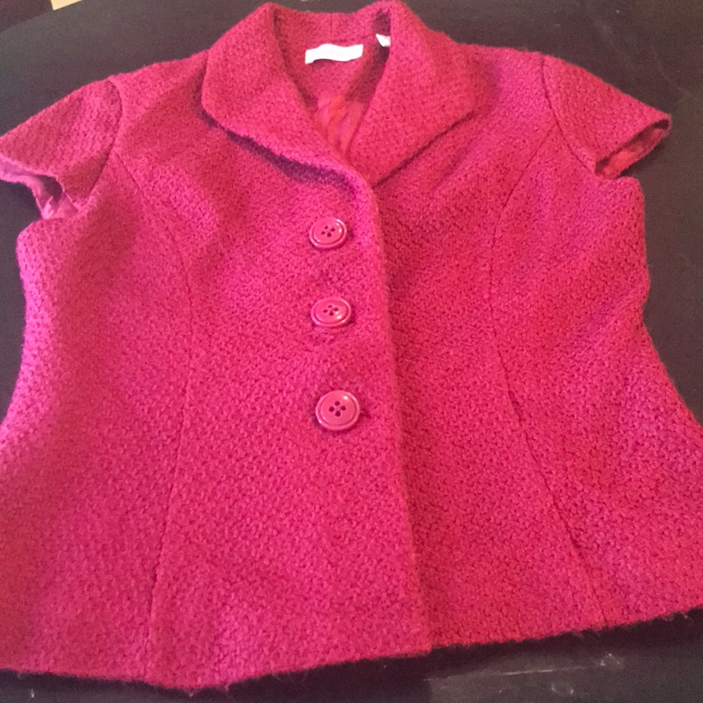 Looks Great 8 Coldwater Creek Wine Red Blazer 💥